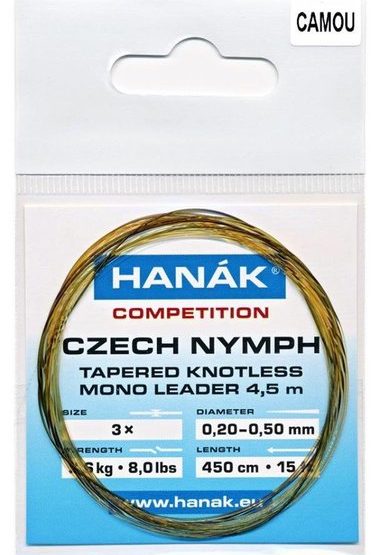 Hanak Czech Nymph Tapered Knotless Mono Leader 450cm